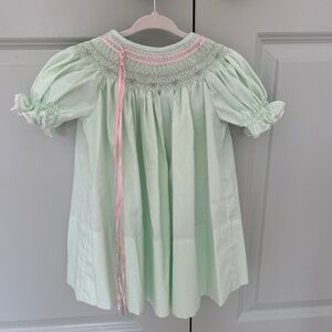 Vintage Girls Smocked Easter Dress